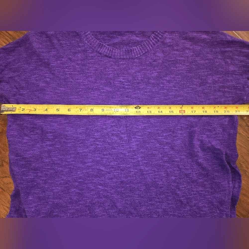 Eileen Fisher Purple Women's Linen & Cotton Blend Crew Neck Sweater - Picture 7 of 8